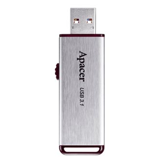 Apacer USB flash disk, 3.1, 32GB, AH35A, strieborný, AP32GAH35AS-1, vysúvací konektor s krytkou