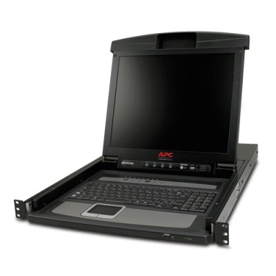 APC LCD Console - KVM konzole s přepínač KVM - 8 porty - PS/2 - 17" - připevnitelný na regál - VGA AP5808