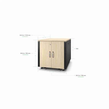 APC NetShelter Soundproof, 12U, Server Rack Enclosure, Maple AR4012A