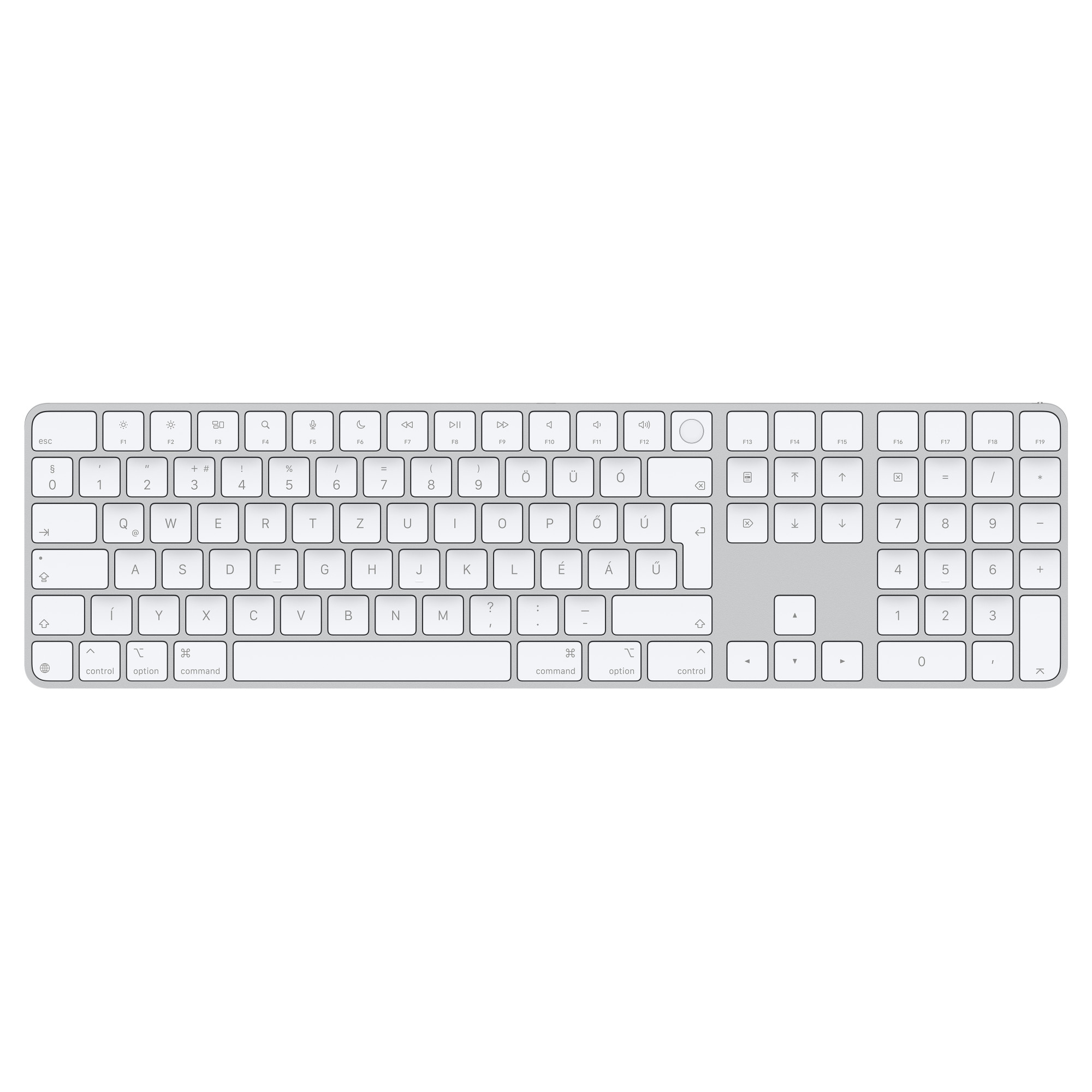 Apple Magic Keyboard Numeric Touch ID/Bezdrátová Bluetooth/HU layout/Bílá MXK73MG/A