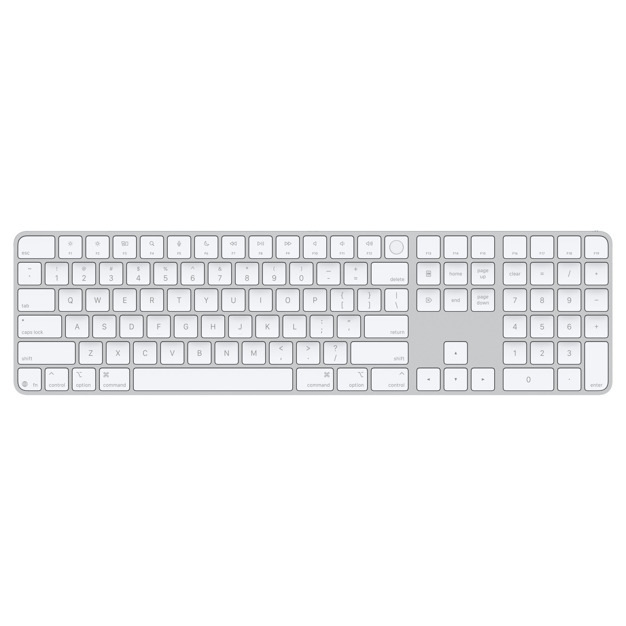 Apple Magic Keyboard Numeric Touch ID/Bezdrátová Bluetooth/US layout/Bílá MXK73LB/A