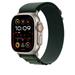 Apple Watch 49mm Dark Green Alpine Loop - Small - Natural Titanium Finish MXMU3ZM/A