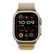 Apple Watch 49mm Tan Alpine Loop - Medium - Natural Titanium Finish MXN23ZM/A