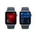 Apple Watch SE GPS 44mm Silver Aluminium Case with Storm Blue Sport Band - M/L MREE3QC/A