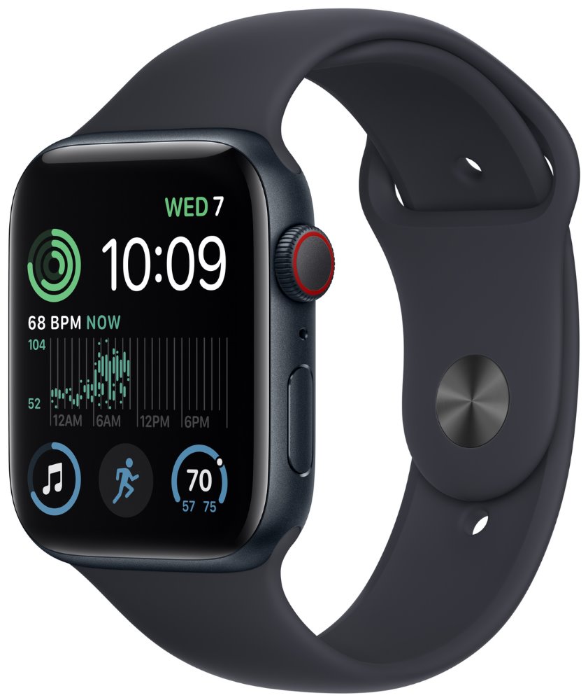 Apple Watch SE GPS + Cellular 44mm Midnight Aluminium Case with Midnight Sport Band - Regular mnpy3cs/a
