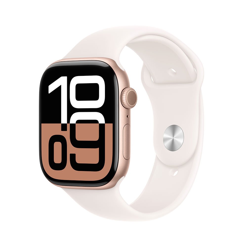 Apple Watch Series 10 GPS 42mm Rose Gold Aluminium Case with Light Blush Sport Band - M/L MWWJ3QC/A