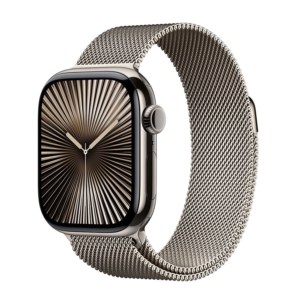 Apple Watch Series 10 GPS + Cellular 42mm Natural Titanium Case with Natural Milanese Loop MWXF3QC/A