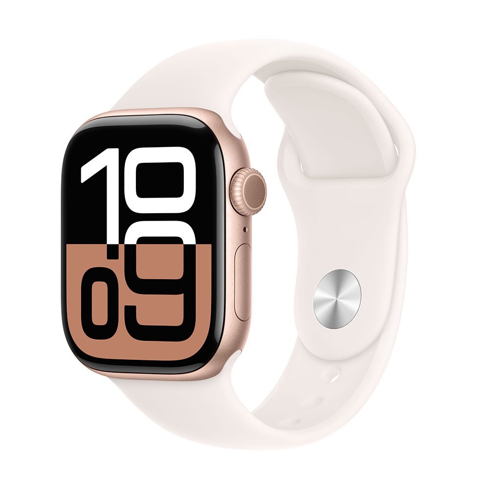 Apple Watch Series 10 GPS + Cellular 42mm Rose Gold Aluminium Case with Light Blush Sport Band - M/L MWXA3QC/A