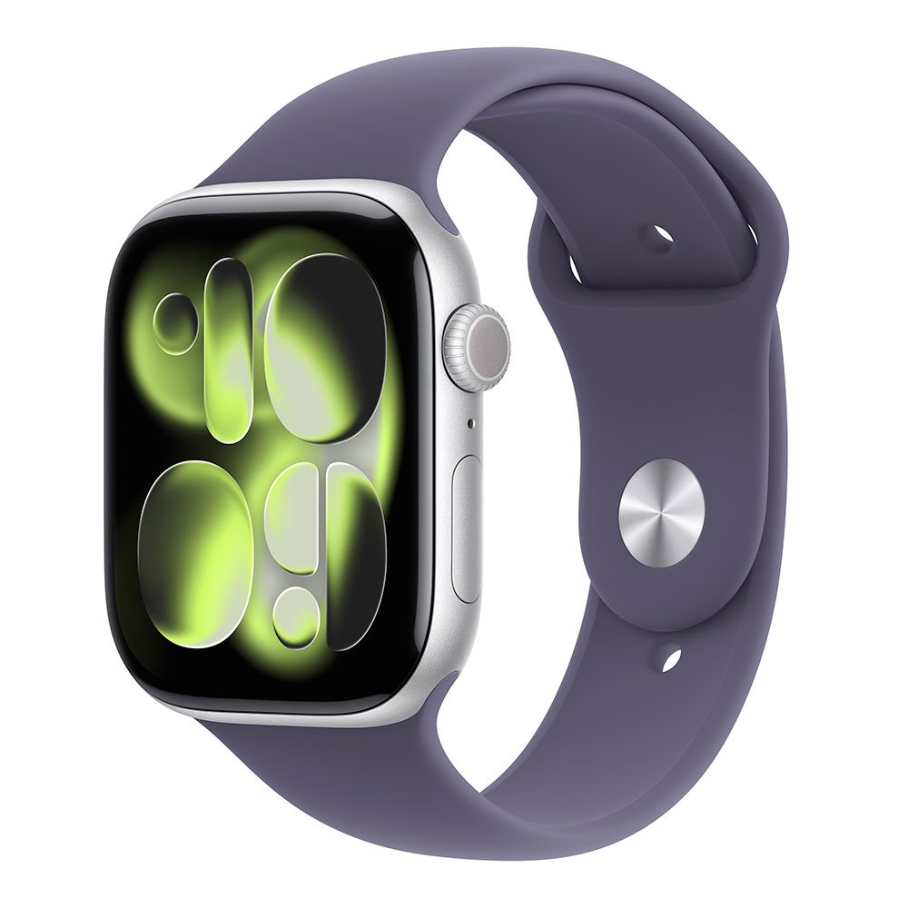 Apple Watch Series 11 GPS 46mm Silver Aluminium Case with Purple Fog Sport Band - M/L MEVA4WF/A