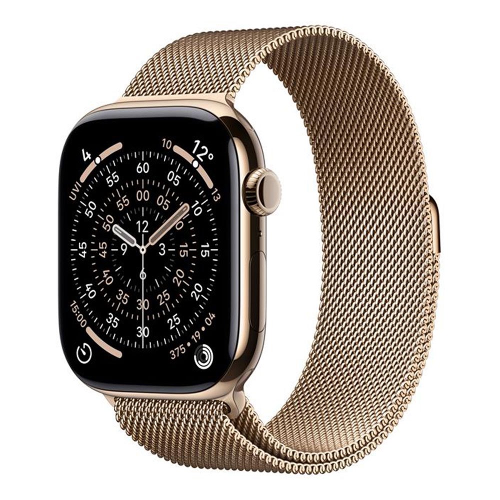 Apple Watch Series 11 GPS + Cellular 46mm Gold Titanium Case with Gold Milanese Loop - M/L MFD84WF/A