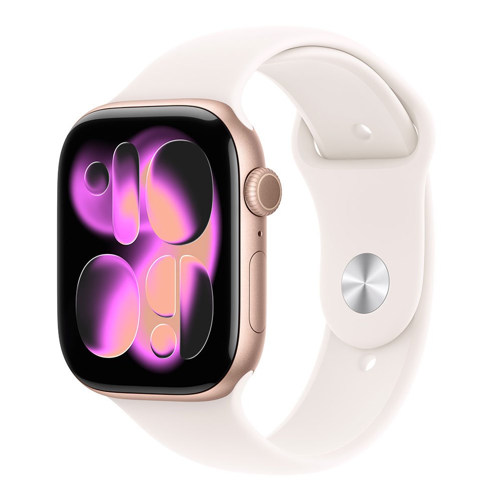 Apple Watch Series 11 GPS + Cellular 46mm Rose Gold Aluminium Case with Light Blush Sport Band - M/L MFCJ4WF/A