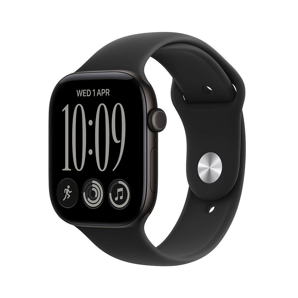 Apple Watch Series 12 GPS 42mm Black Aluminium Case with Black Sport Band - M/L MJEC4RK/A