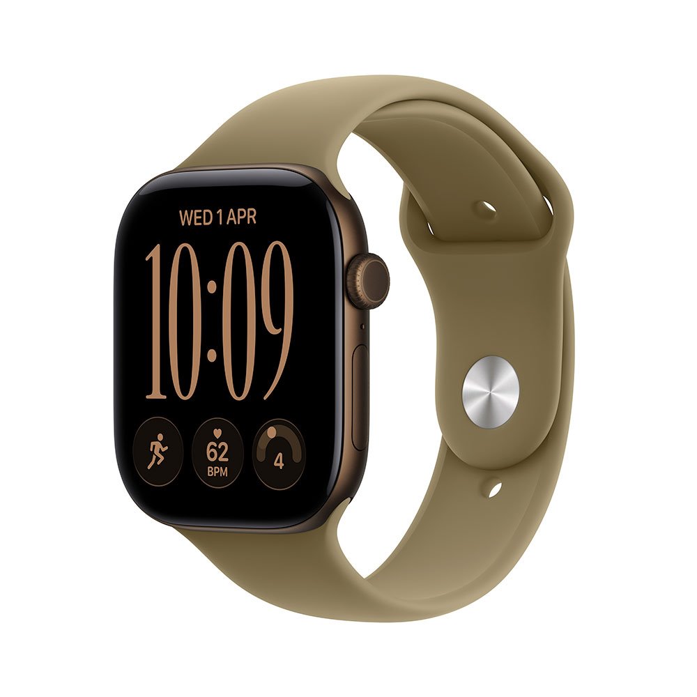 Apple Watch Series 12 GPS 42mm Dark Bronze Aluminium Case with Olive Sport Band - S/M MJEF4RK/A