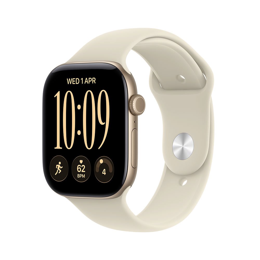 Apple Watch Series 12 GPS 42mm Light Gold Aluminium Case with Sand Sport Band - M/L MJEE4RK/A