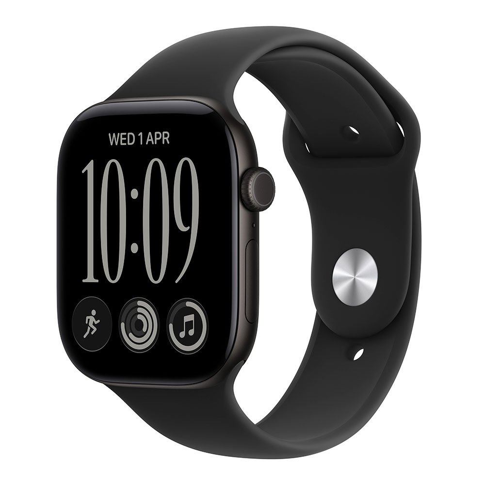 Apple Watch Series 12 GPS 46mm Black Aluminium Case with Black Sport Band - M/L MJEL4RK/A