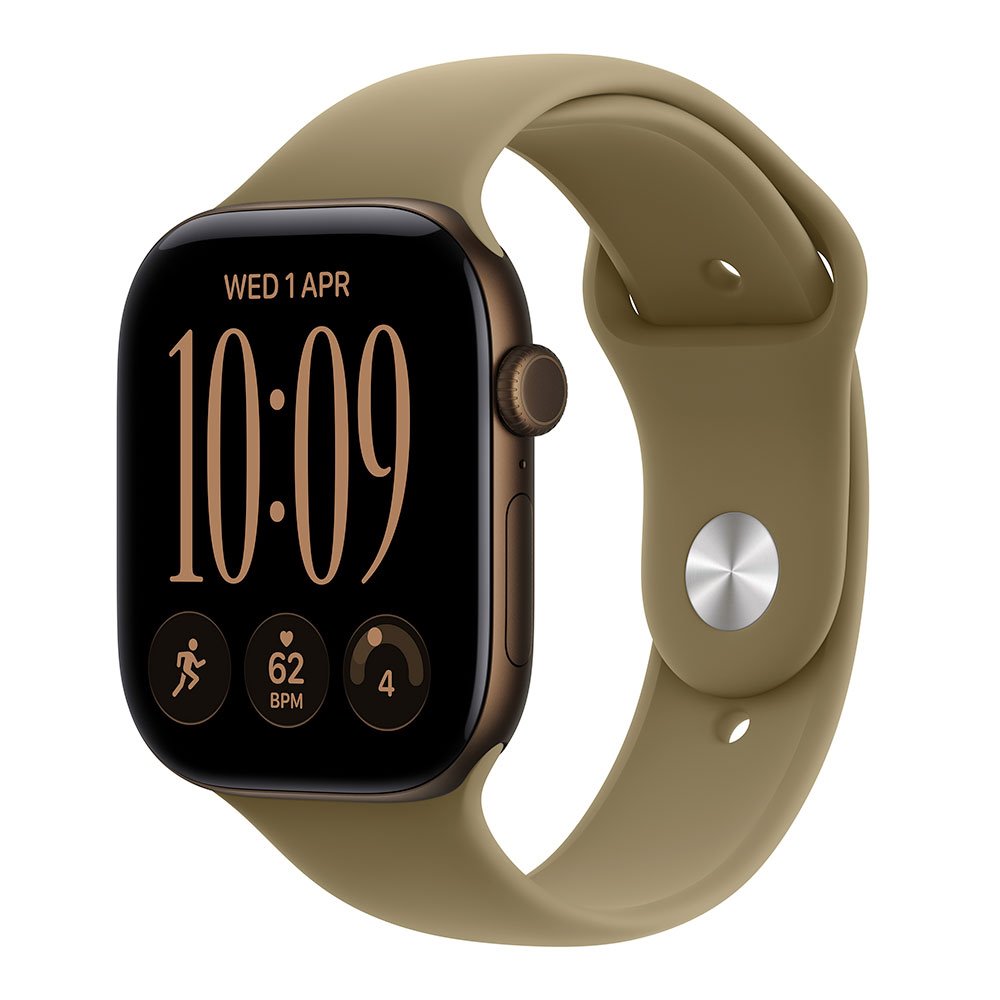 Apple Watch Series 12 GPS + Cellular 46mm Dark Bronze Aluminium Case with Olive Sport Band - M/L MJGE4RK/A