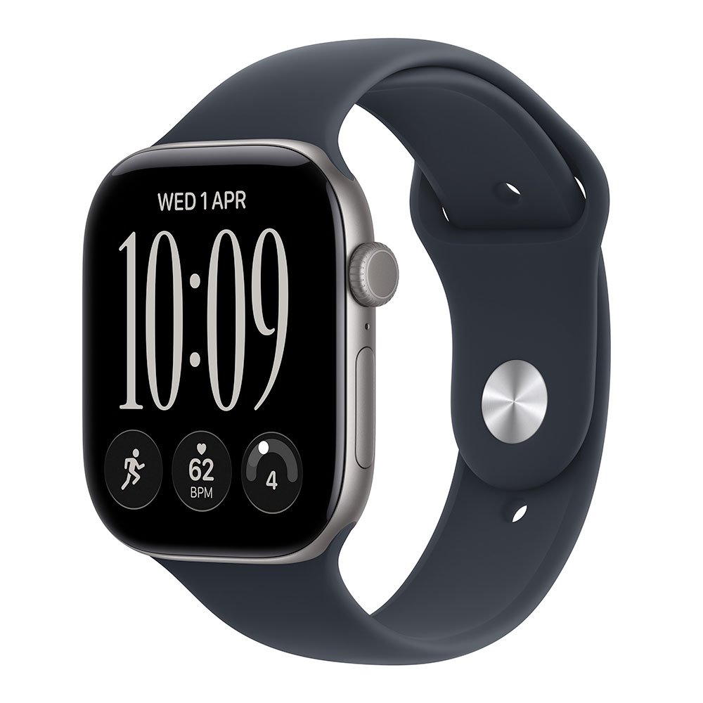 Apple Watch Series 12 GPS + Cellular 46mm Space Grey Aluminium Case with Navy Blue Sport Band - S/M MJG64RK/A