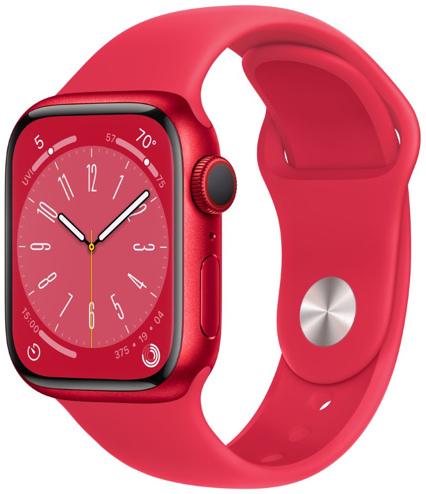 Apple Watch Series 8 GPS + Cellular 41mm (PRODUCT)RED Aluminium Case with (PRODUCT)RED Sport Band - Regular mnj23cs/a