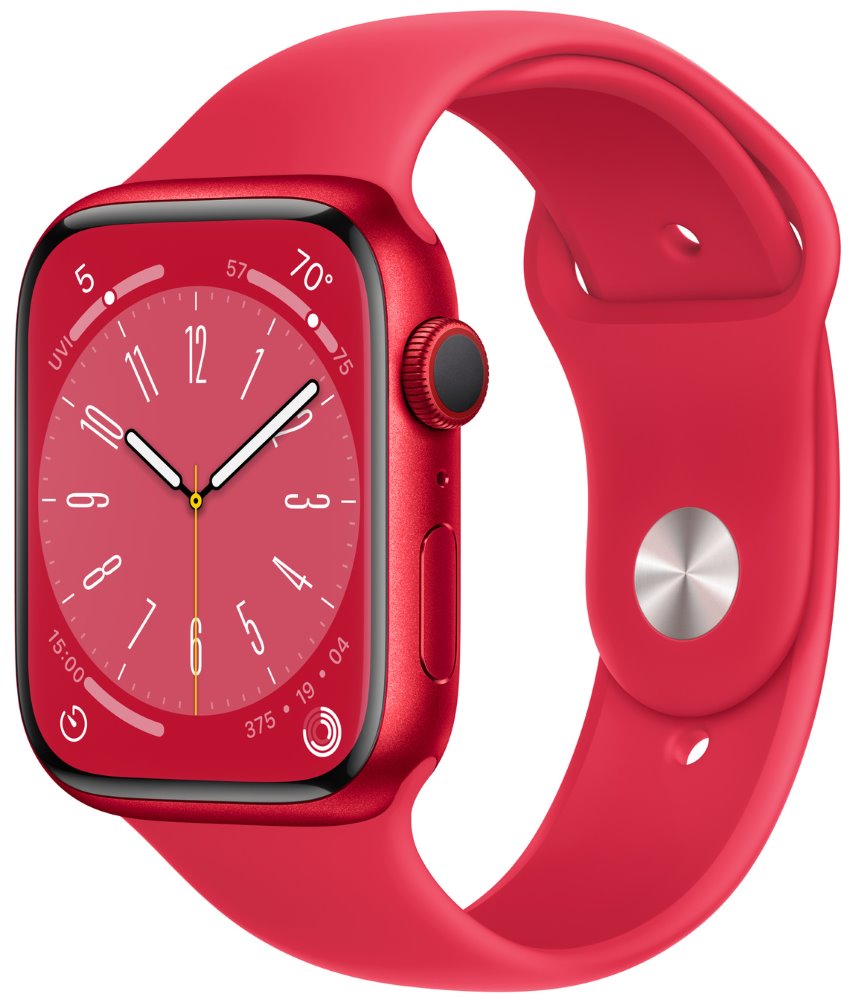 Apple Watch Series 8 GPS + Cellular 45mm (PRODUCT)RED Aluminium Case with (PRODUCT)RED Sport Band - Regular mnka3cs/a