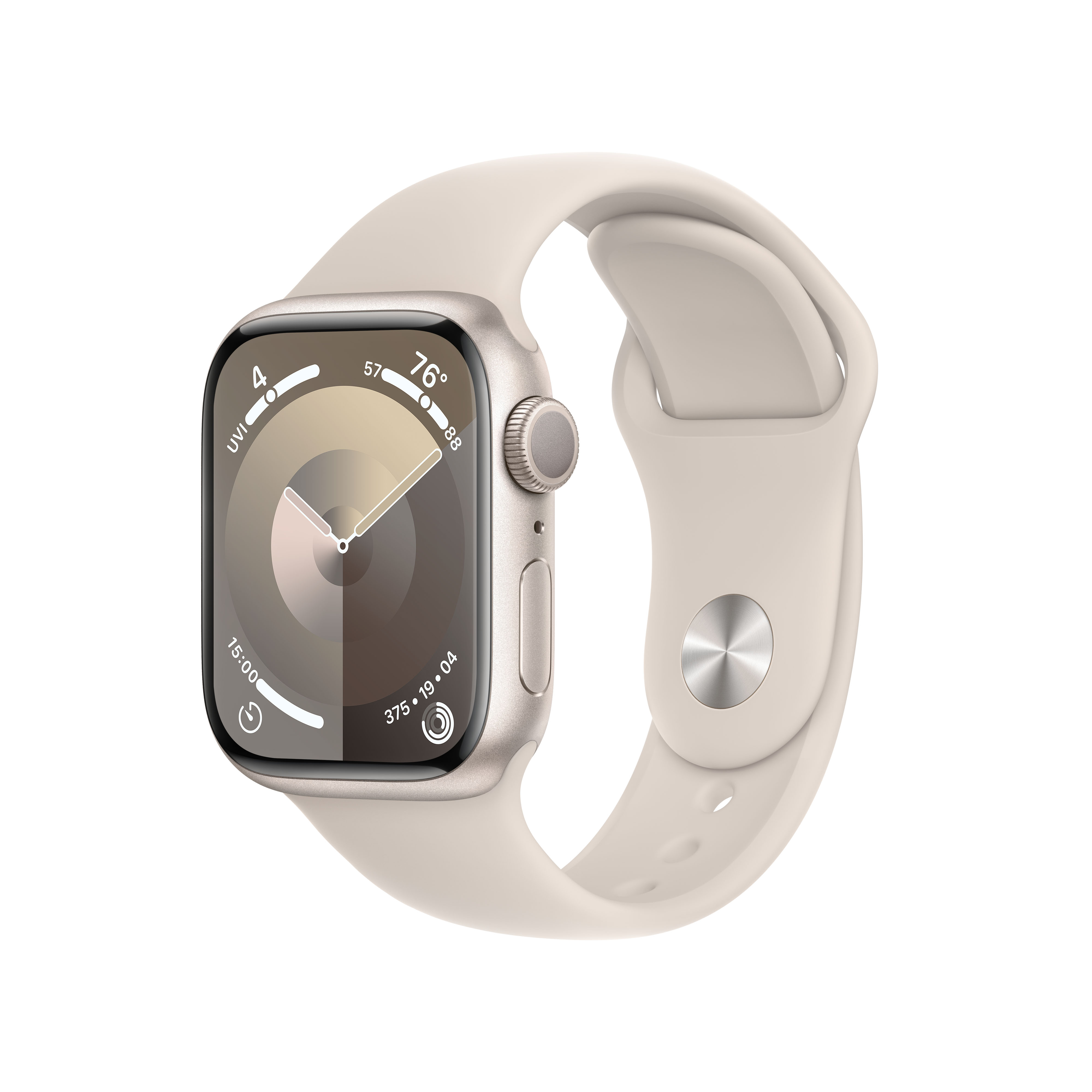 Apple Watch Series 9 41mm Hvězdně bílý hliník s hvězdně bílým sportovním řemínkem M/L MR8U3QC/A