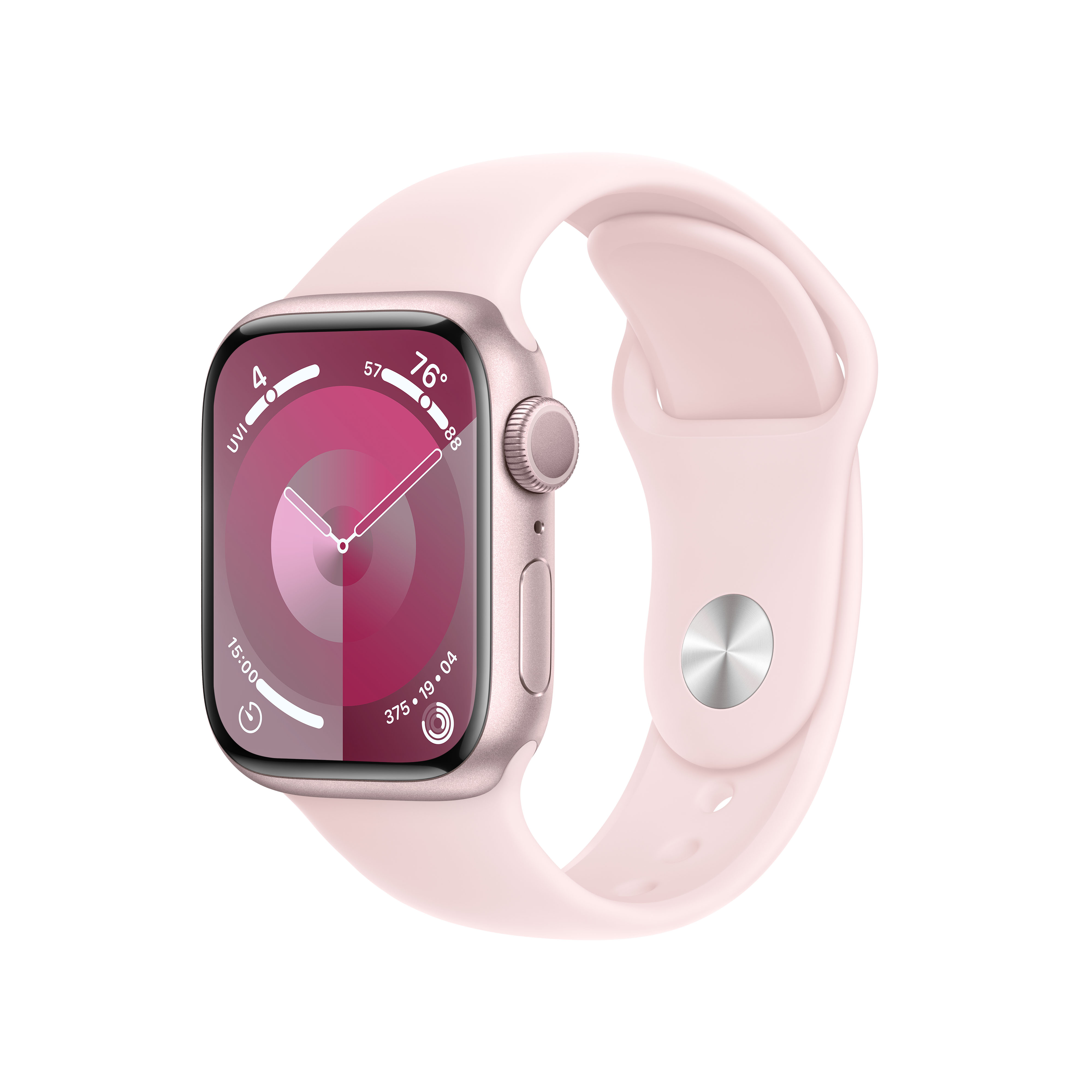 Apple Watch Series 9 41mm Růžový hliník se světle růžovým sportovním řemínkem M/L MR943QC/A