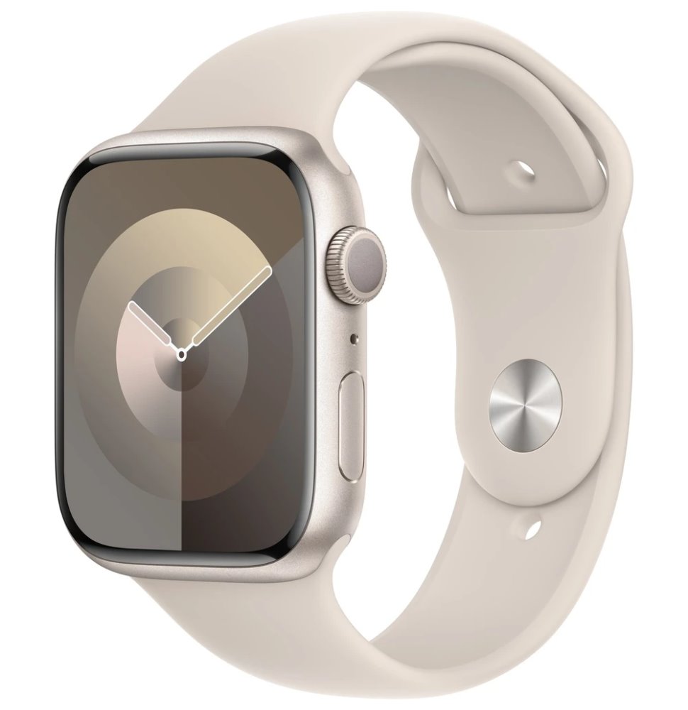 Apple Watch Series 9 45mm Hvězdně bílý hliník s hvězdně bílým sportovním řemínkem M/L MR973QC/A