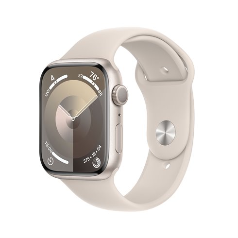Apple Watch Series 9 45mm Hvězdně bílý hliník s hvězdně bílým sportovním řemínkem S/M MR963QC/A