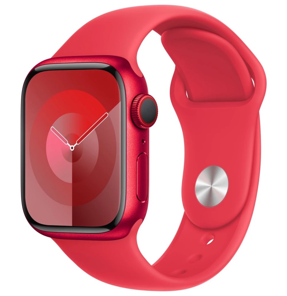 Apple Watch Series 9 Cellular 41mm (PRODUCT)RED hliník s (PRODUCT)RED sportovním řemínkem S/M MRY63QC/A