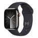 Apple Watch Series 9 Cellular 45mm Grafitová ocel s temně inkoustovým sportovním řemínkem S/M MRMV3QC/A