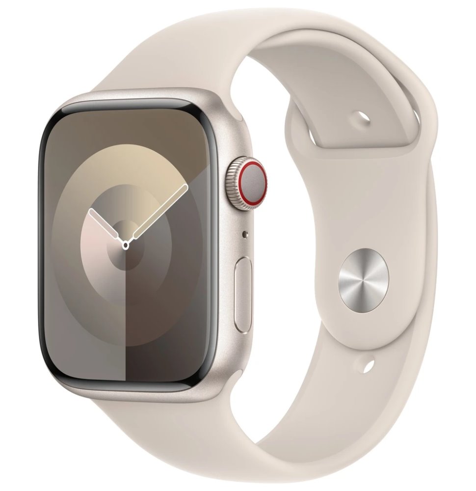 Apple Watch Series 9 Cellular 45mm Hvězdně bílý hliník s hvězdně bílým sportovním řemínkem M/L MRM93QC/A