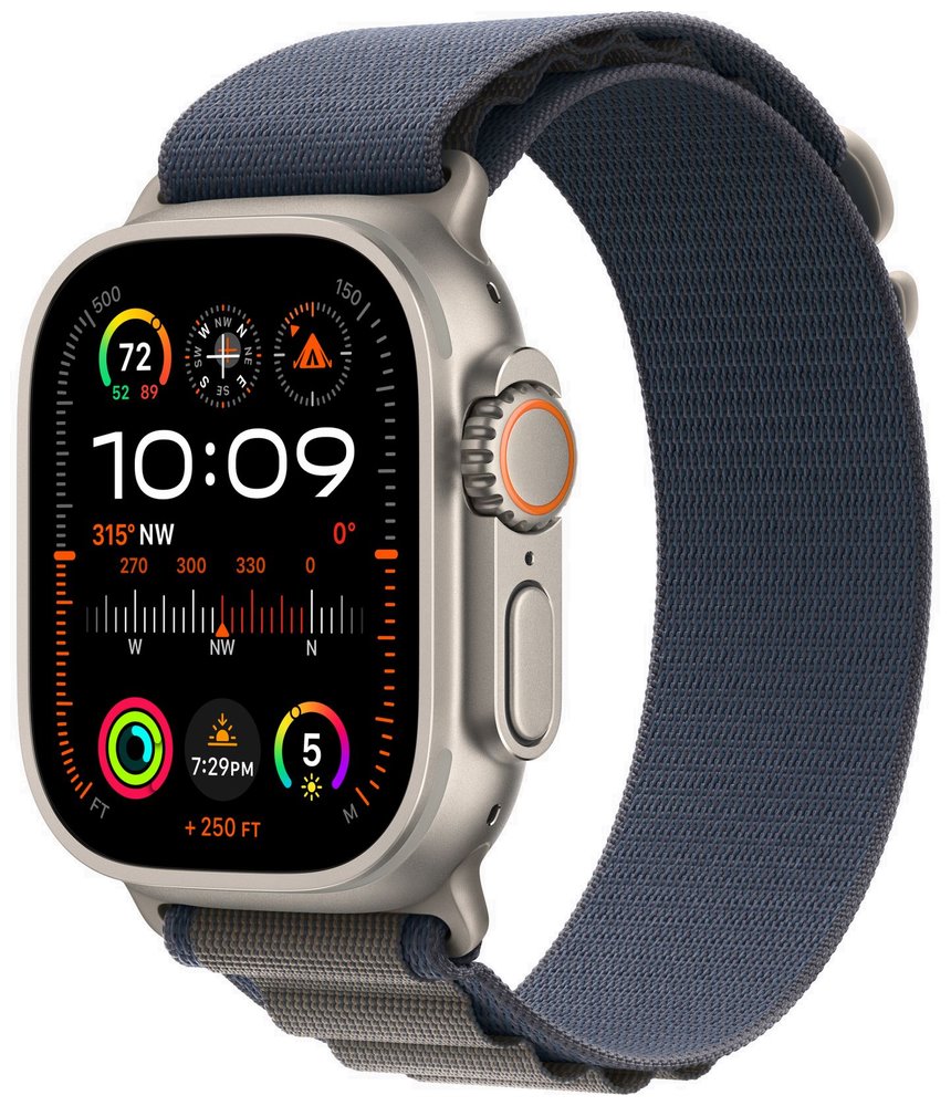 Apple Watch Ultra 2 49mm titanová s modrým alpským tahem L MREQ3CS/A