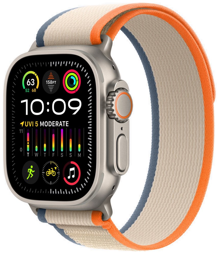 Apple Watch Ultra 2 49mm titanová s oranžovobéžovým trailovým tahem S/M MRF13CS/A