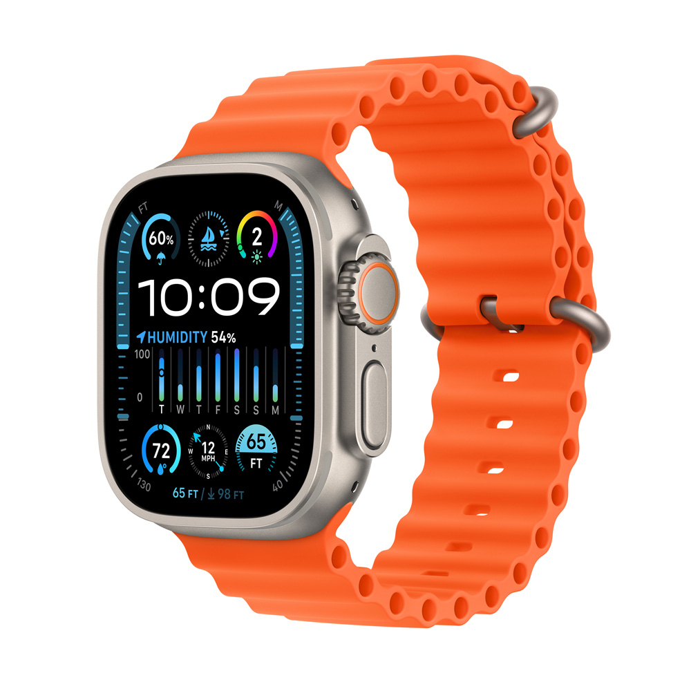 Apple Watch Ultra 2 49mm titanová s oranžovým oceánským řemínkem MREH3CS/A