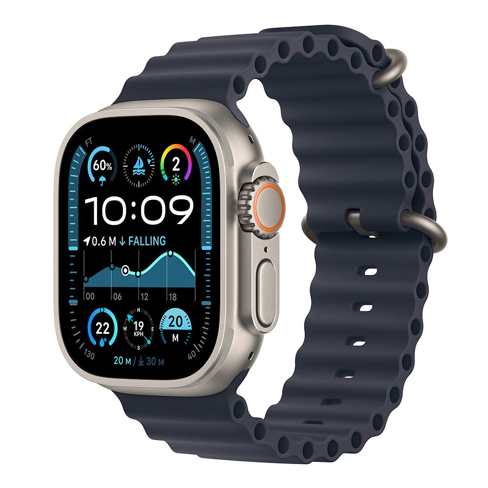 Apple Watch Ultra 2 GPS + Cellular 49mm Natural Titanium Case with Navy Ocean Band MX4D3CS/A