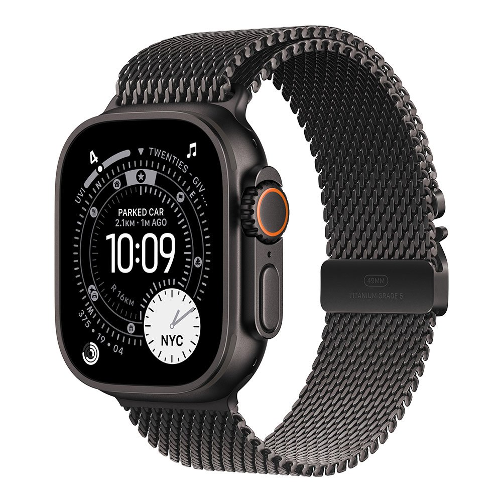 Apple Watch Ultra 3 GPS + Cellular 49mm Black Titanium Case with Black Titanium Milanese Loop - Large MF1T4QC/A