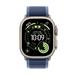 Apple Watch Ultra 3 GPS + Cellular 49mm Natural Titanium Case with Blue/Bright Blue Trail Loop - M/L MEWU4QC/A