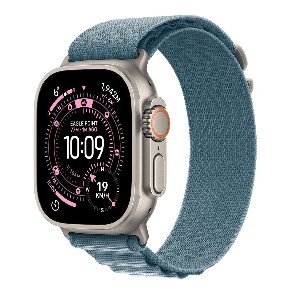 Apple Watch Ultra 3 GPS + Cellular 49mm Natural Titanium Case with Light Blue Alpine Loop - Medium MEWM4QC/A