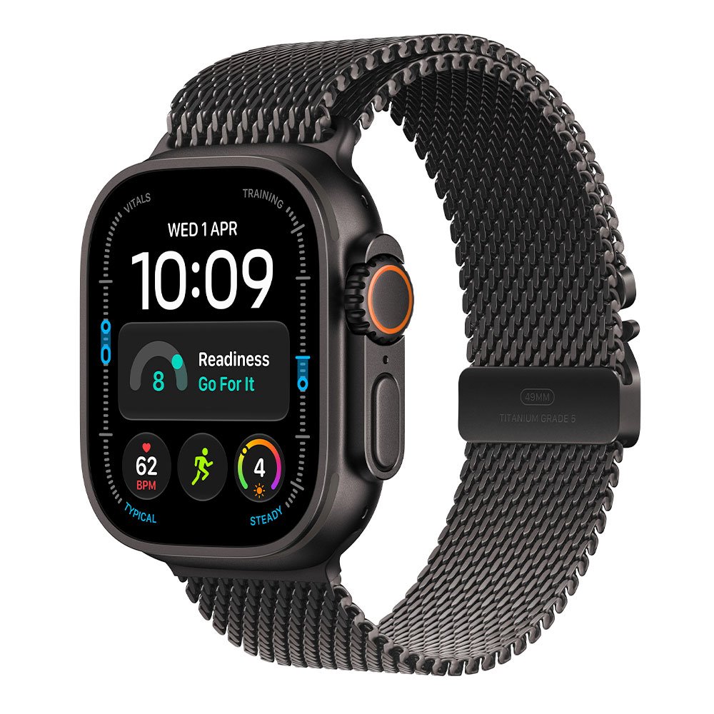 Apple Watch Ultra 4 GPS + Cellular 49mm Black Titanium Case with Black Titanium Milanese Loop - S MJAU4QC/A