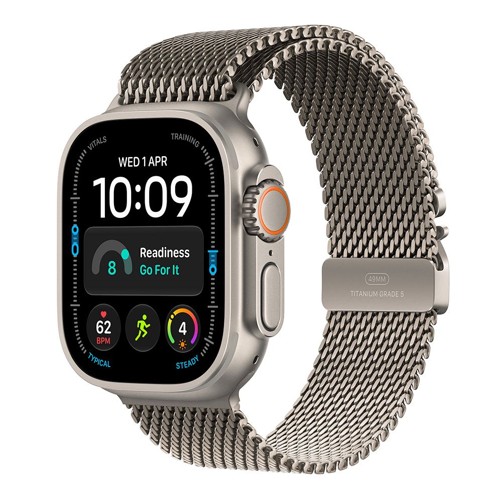 Apple Watch Ultra 4 GPS + Cellular 49mm Natural Titanium Case with Natural Titanium Milanese Loop - L MJAA4QC/A