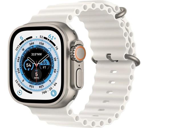 Apple Watch Ultra GPS + Cellular, 49mm Titanium Case with White Ocean Band mnhf3cs/a