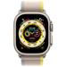 Apple Watch Ultra GPS + Cellular, 49mm Titanium Case with Yellow/Beige Trail Loop - M/L mqfu3cs/a