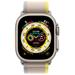 Apple Watch Ultra GPS + Cellular, 49mm Titanium Case with Yellow/Beige Trail Loop - S/M mnhk3cs/a