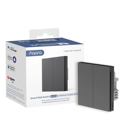Aqara Smart Home Nastenny dvojvypinac H1 bez Pripojenie neutrálneho vodiča - sivá WS-EUK02 Grey
