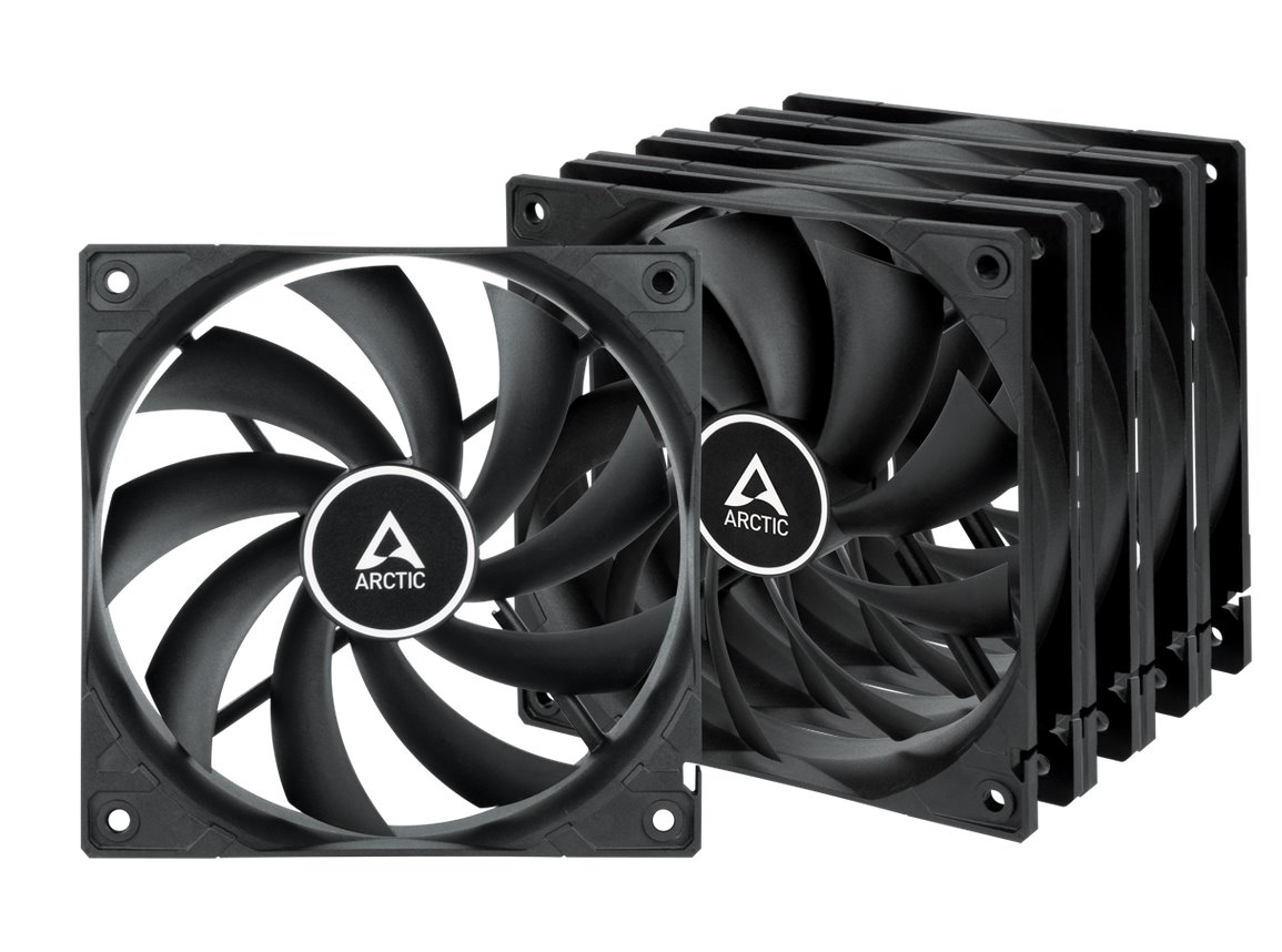 ARCTIC F12 Value Pack (Black) - ARCTIC F12 Case Fan - 120mm case fan low noise - Pack of 5pcs ACFAN00248A