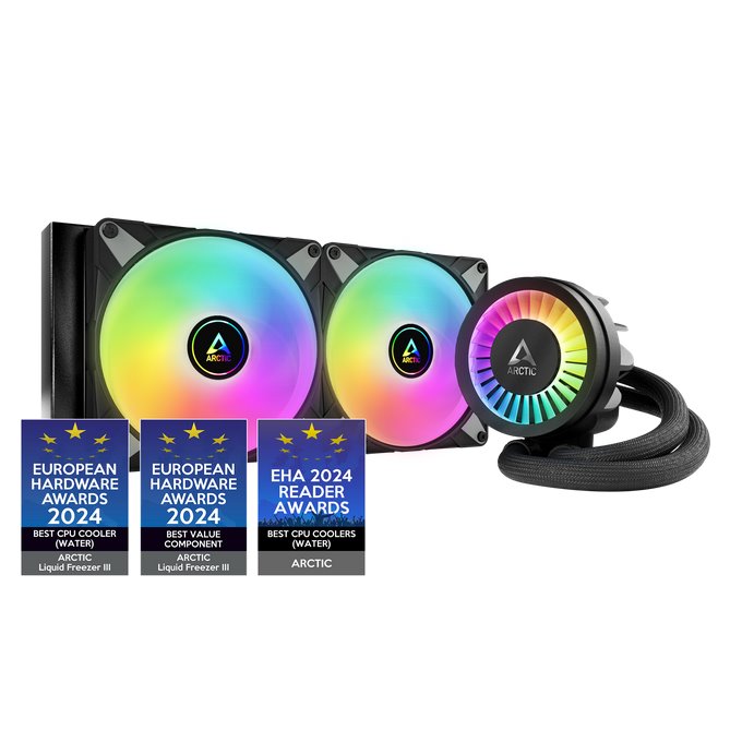 ARCTIC Liquid Freezer III - 280 A-RGB (Black) : All-in-One CPU Water Cooler with 280mm radiator and ACFRE00143A