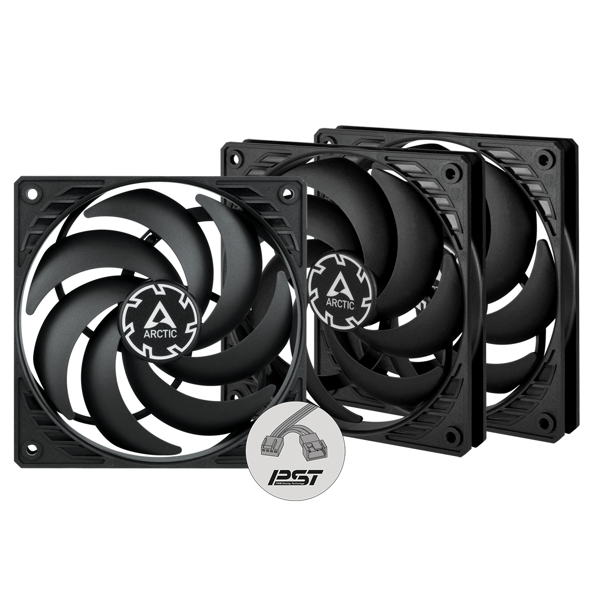 Arctic ventilátor P12 Slim PWM PST 3ks balenie ACFAN00275A