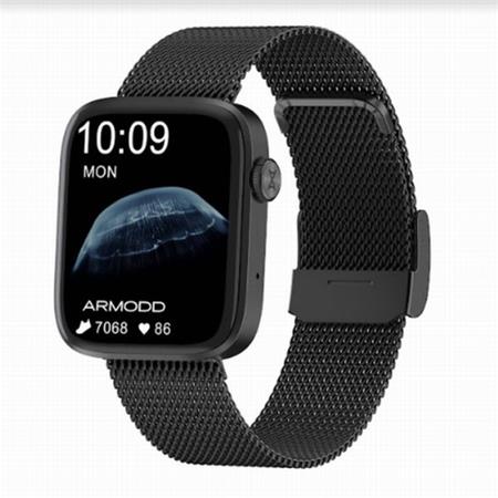 ARMODD Squarz 11 Pro černá s kovovým řemínkem + silikonový řemínek 9074