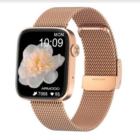 ARMODD Squarz 11 Pro zlatá s kovovým řemínkem + silikonový řemínek 9076