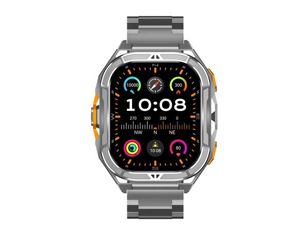 ARMODD Titan GPS stříbrná s kovovým řemínkem + šedý silikonový řemínek 9142