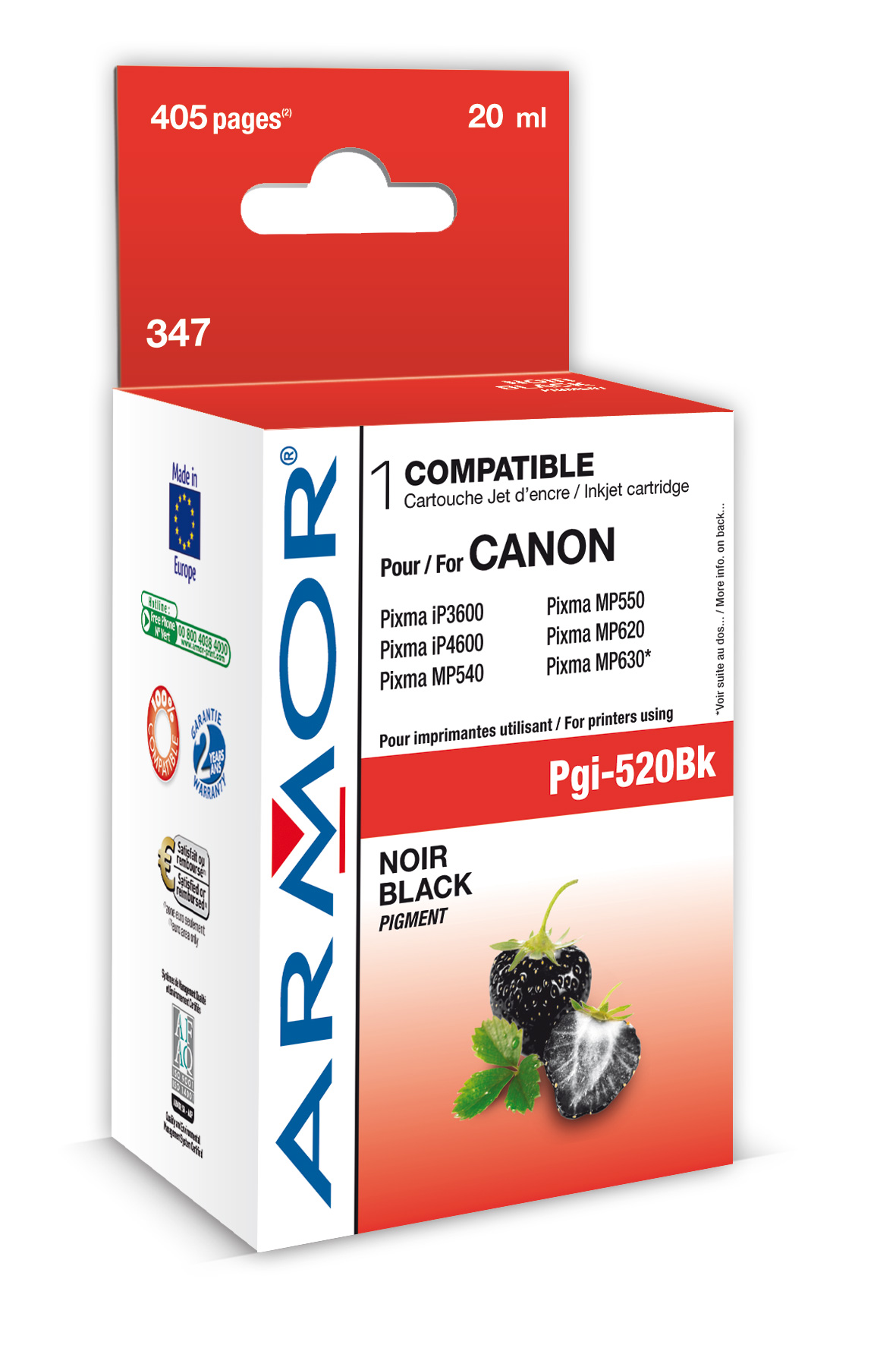 ARMOR cartridge pro CANON iP 3600/4600 Black s čipem (PGI520BK)